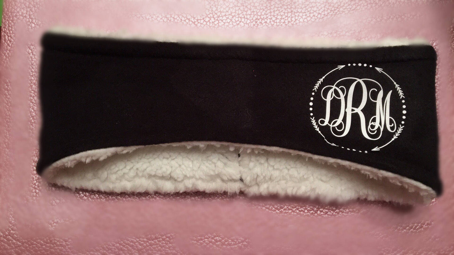 Custom vinyl, Monogram, ear warmer, headband, personalized, winter headband, outdoor wear, custom monogrammed headband, snow, ear warmers