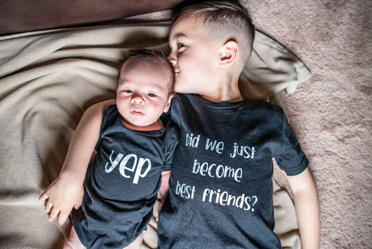 Did we just become best friends, matching set, newborn, baby, new baby, siblings shirts, family shirts, matching shirts,