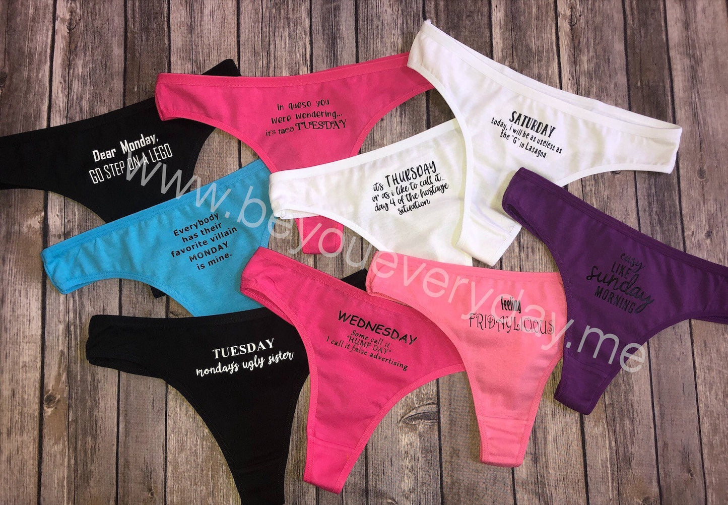 Days of the week underwear | womens size days of the week underwear | adult days of the week underwear | days of the week panties |Christmas