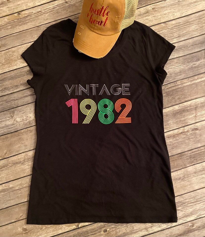 Vintage shirt, birthday shirt, custom shirt, t shirt, year shirt, vintage year shirt,