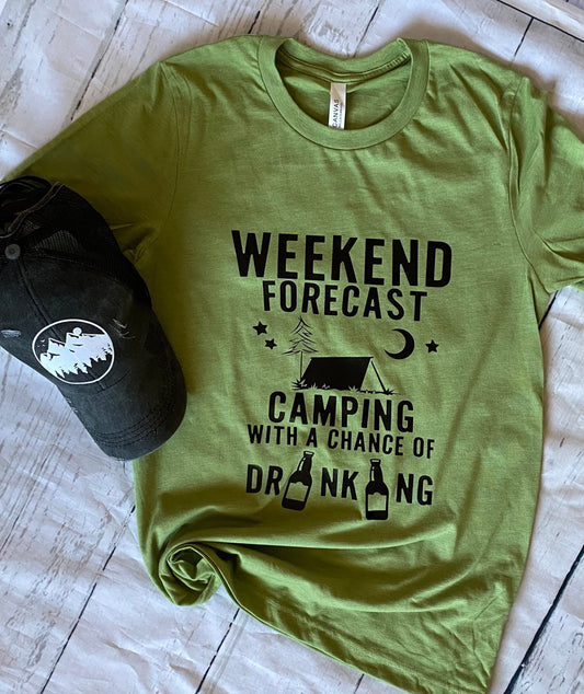 Weekend Forecast Camping T-shirt
