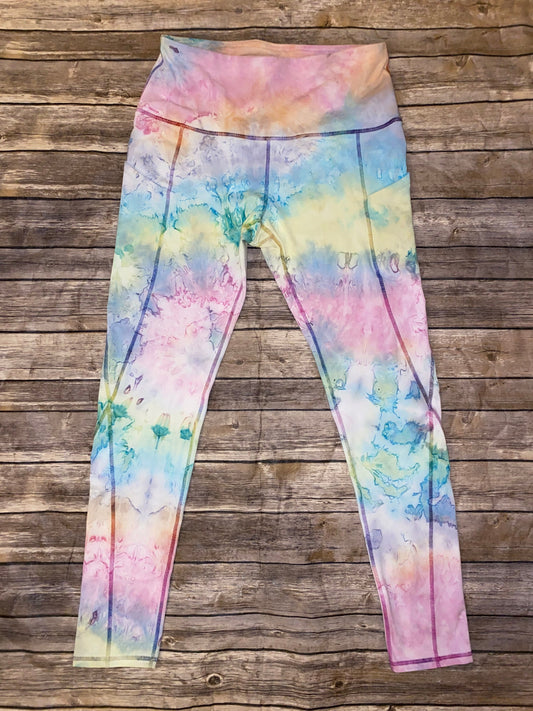Women's Leggings, tie dye leggings, water color leggings, unicorn, water color, tie dye, rainbow, leggings with pockets, workout, running