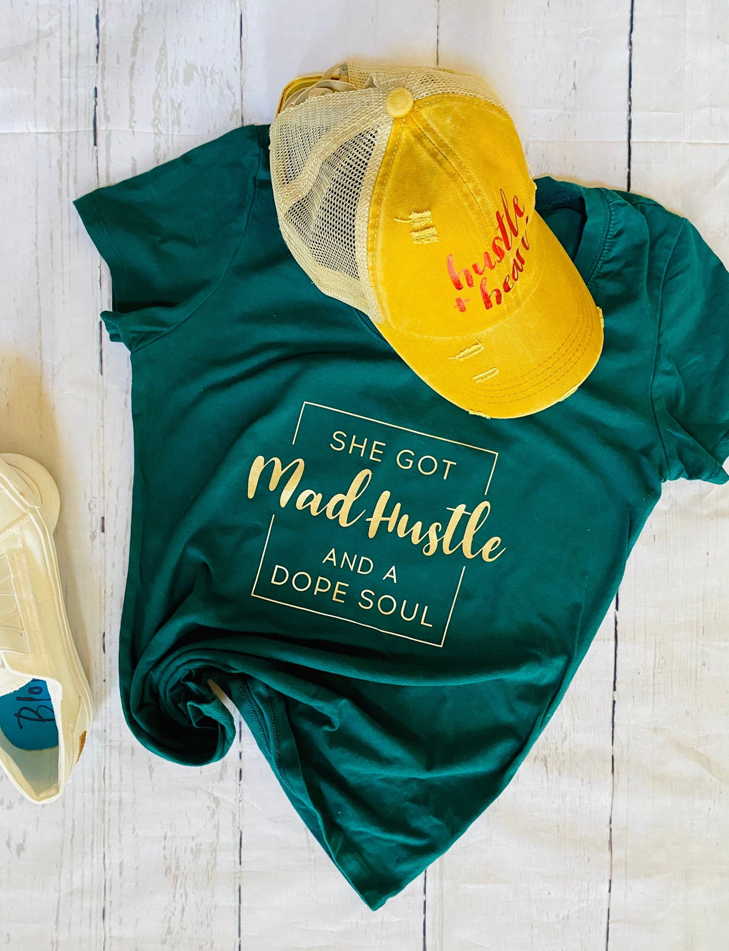 She got mad hustle and a dope soul, custom tee, t shirt, women’s t shirt, empower women, independent woman, hustle shirt