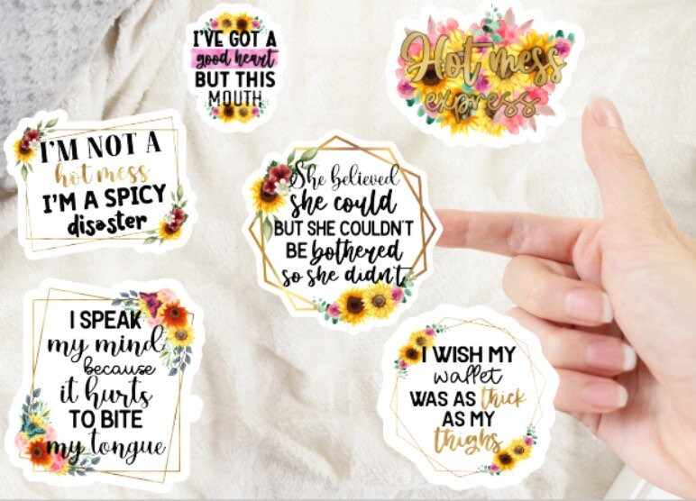 Hot mess stickers, hot mess mama, water bottle stickers, car stickers, laptop stickers, phone stickers, waterproof stickers