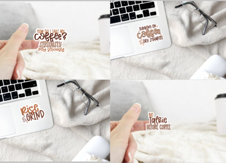 water bottle stickers, laptop stickers, waterproof stickers, coffee stickers, coffee decal, coffee water bottle sticker, funny stickers,