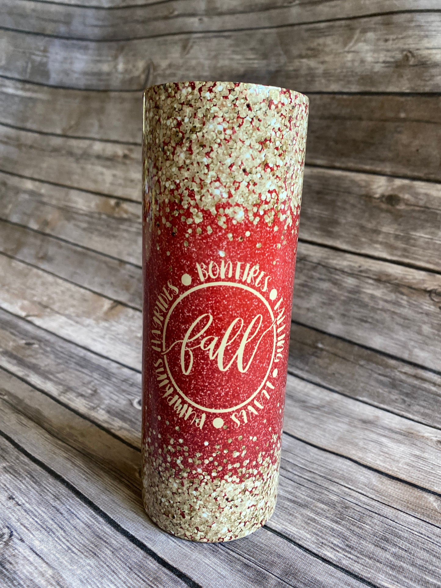 Fall, autumn, fall tumbler, 20oz skinny tumbler, double wall tumbler, pumpkins, hayrides, fall decor, fall color tumbler, glitter tumbler