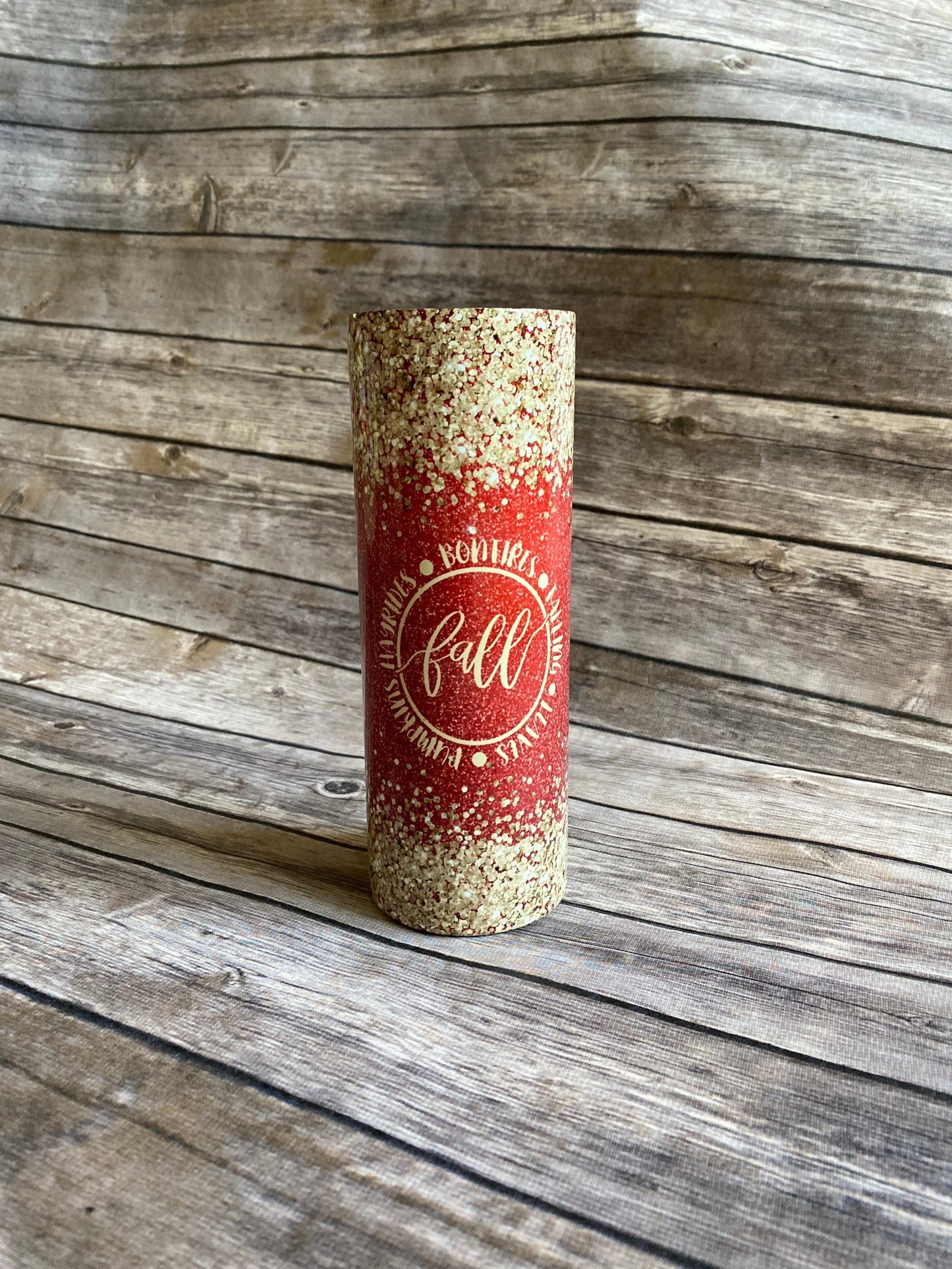 Fall, autumn, fall tumbler, 20oz skinny tumbler, double wall tumbler, pumpkins, hayrides, fall decor, fall color tumbler, glitter tumbler