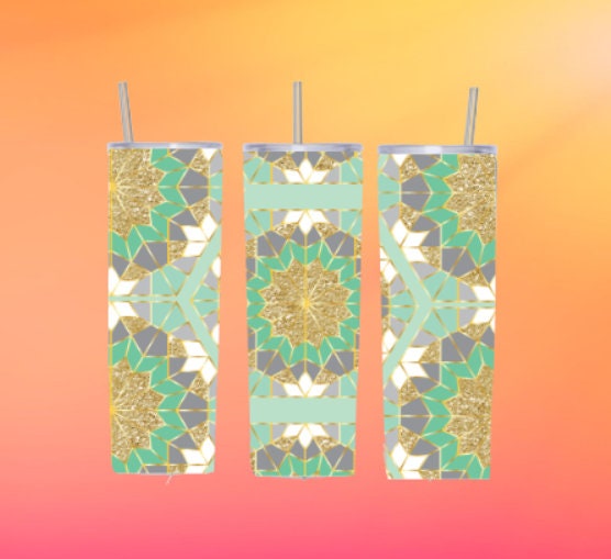 tumbler, 20oz skinny tumbler, mosaic, mosaic tumbler, beautiful tumbler, mom gift, best friend, thank you gift, new mom gift, green tumbler