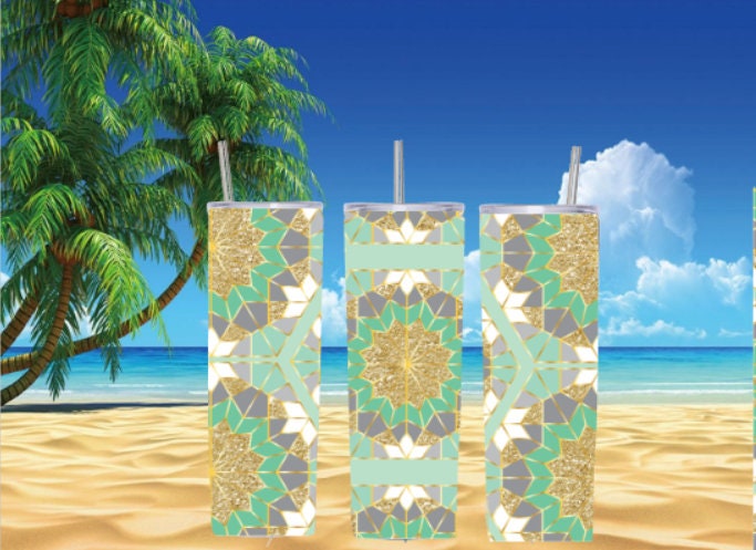 tumbler, 20oz skinny tumbler, mosaic, mosaic tumbler, beautiful tumbler, mom gift, best friend, thank you gift, new mom gift, green tumbler