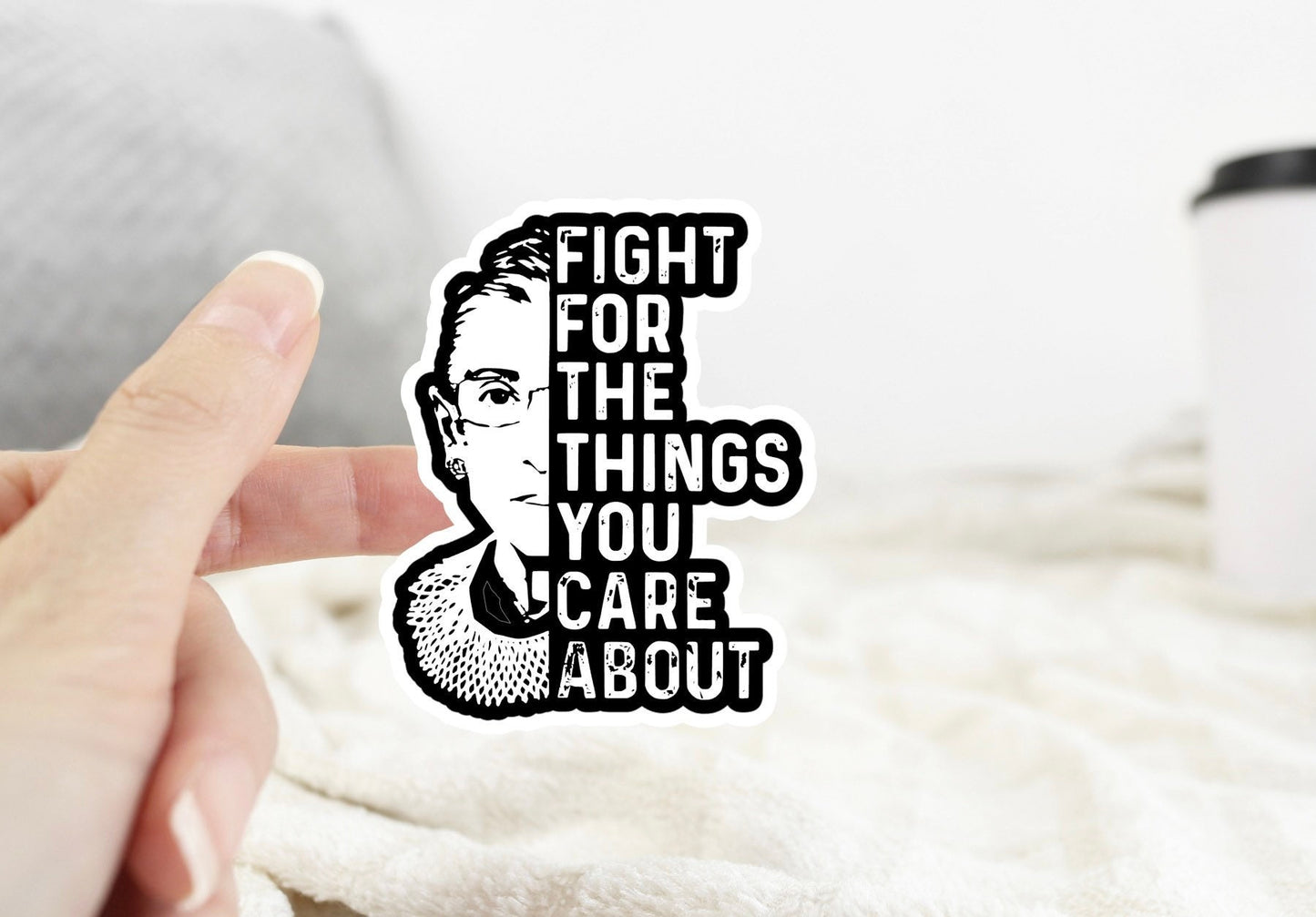 Women’s rights, RBG, Ruth Bader Ginsburg, pro choice, sticker, water bottle sticker, laptop sticker, car decal, woman, Ruth says, for women