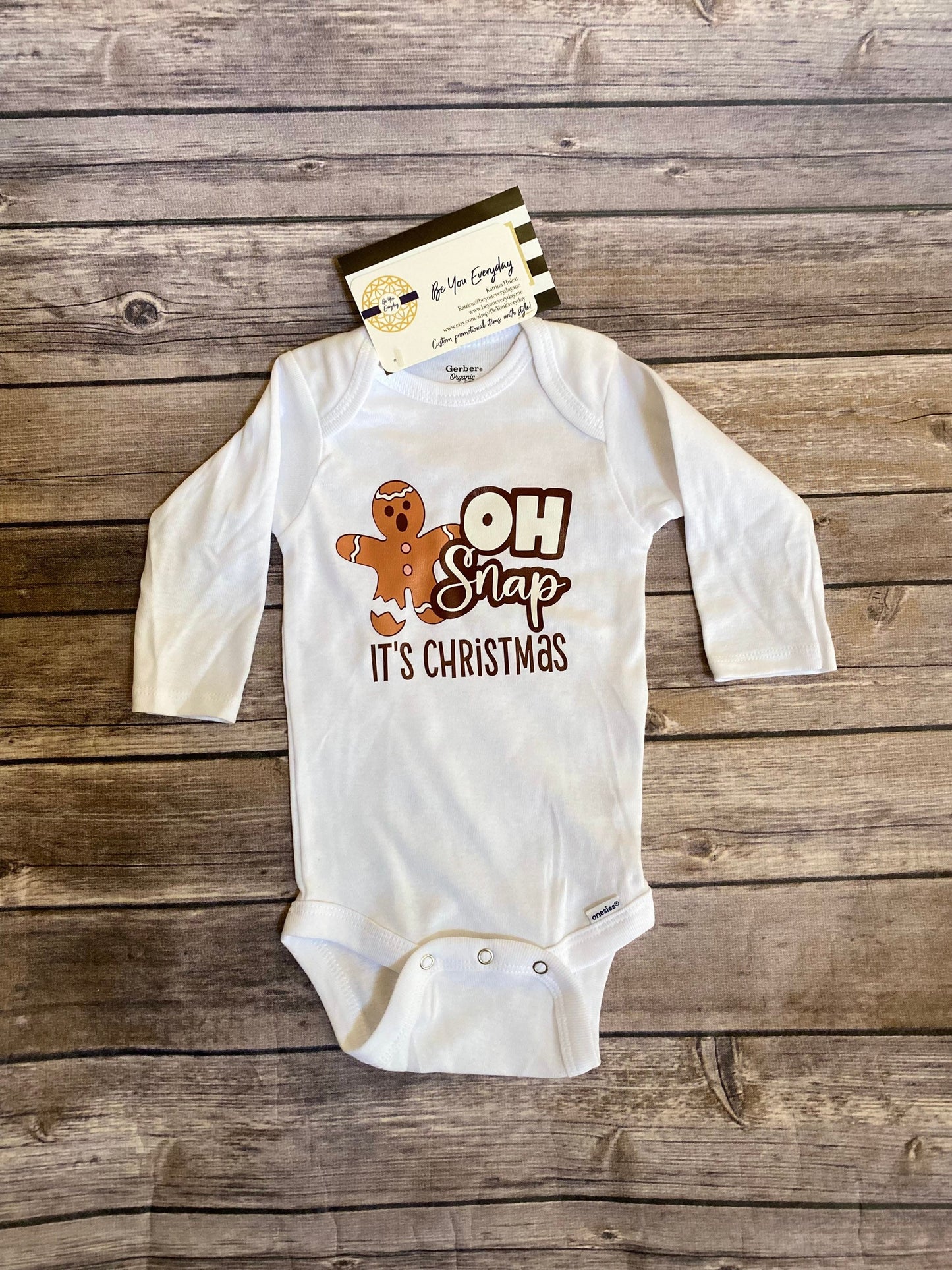 Oh Snap! Gingerbread Christmas Baby Bodysuit