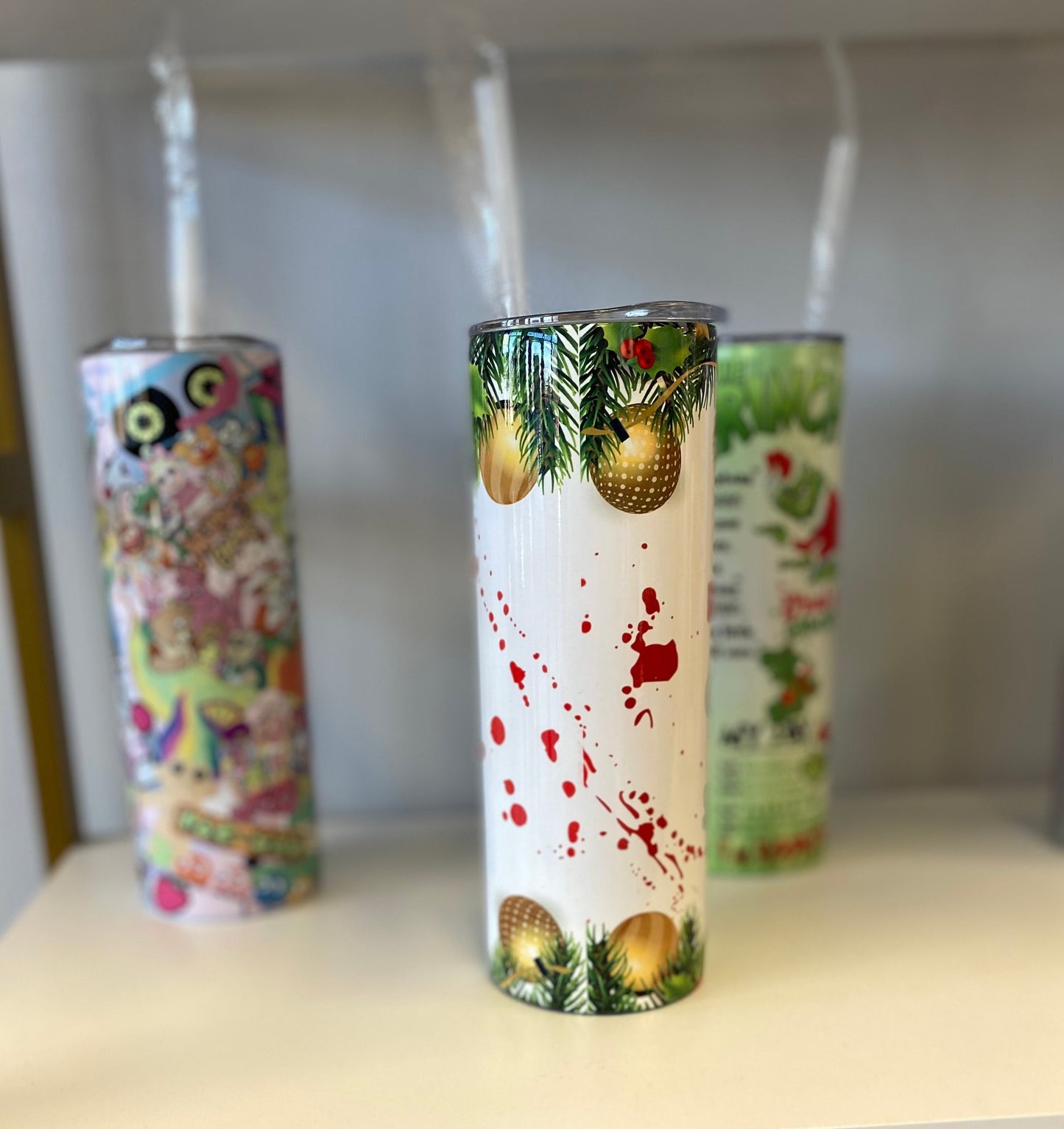 Slayin or sleighin, 20oz skinny tumbler, Christmas tumbler, it’s either serial killer, crime shows, murder shows, Christmas, Christmas gift,