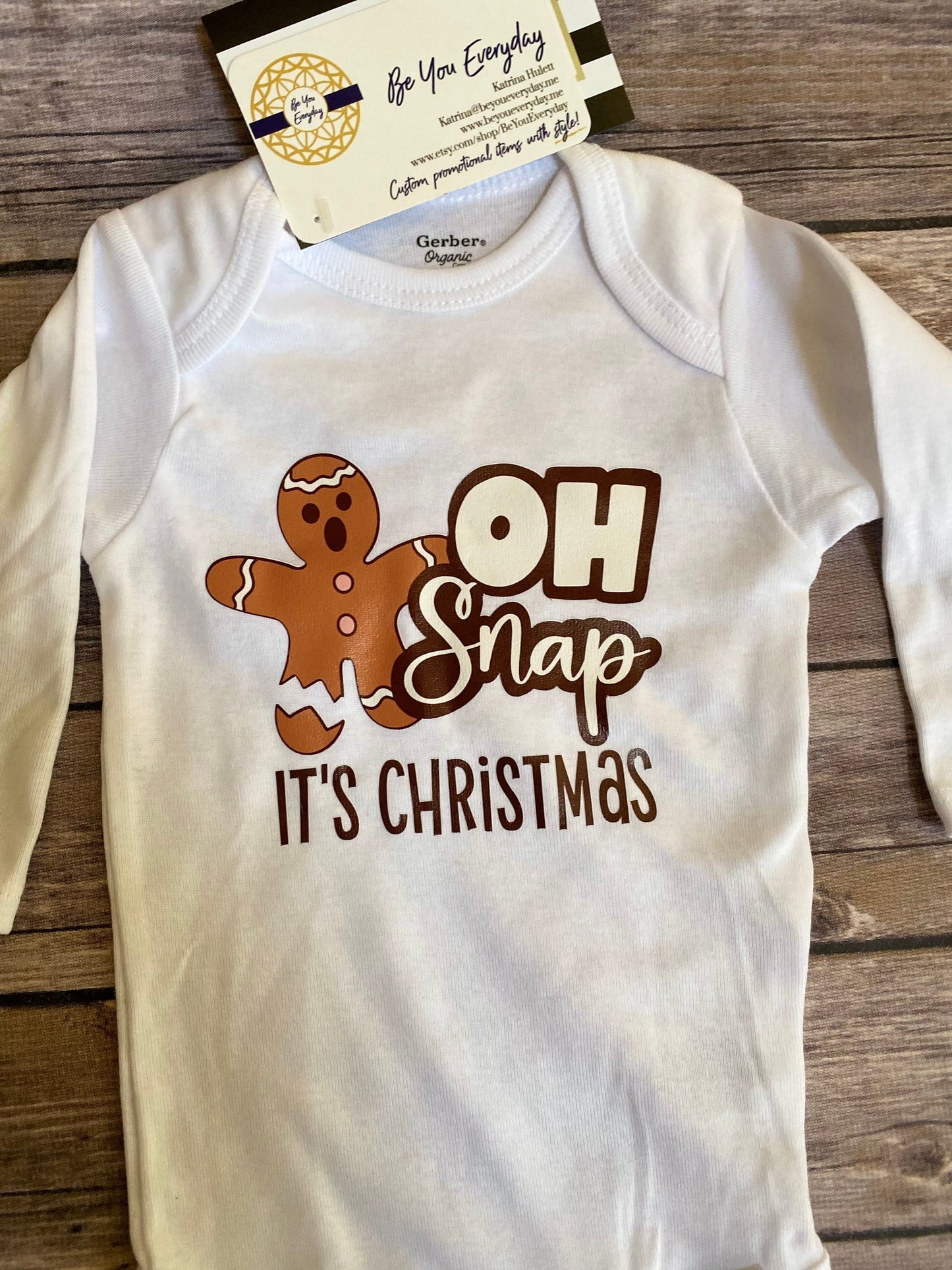 Oh Snap! Gingerbread Christmas Baby Bodysuit