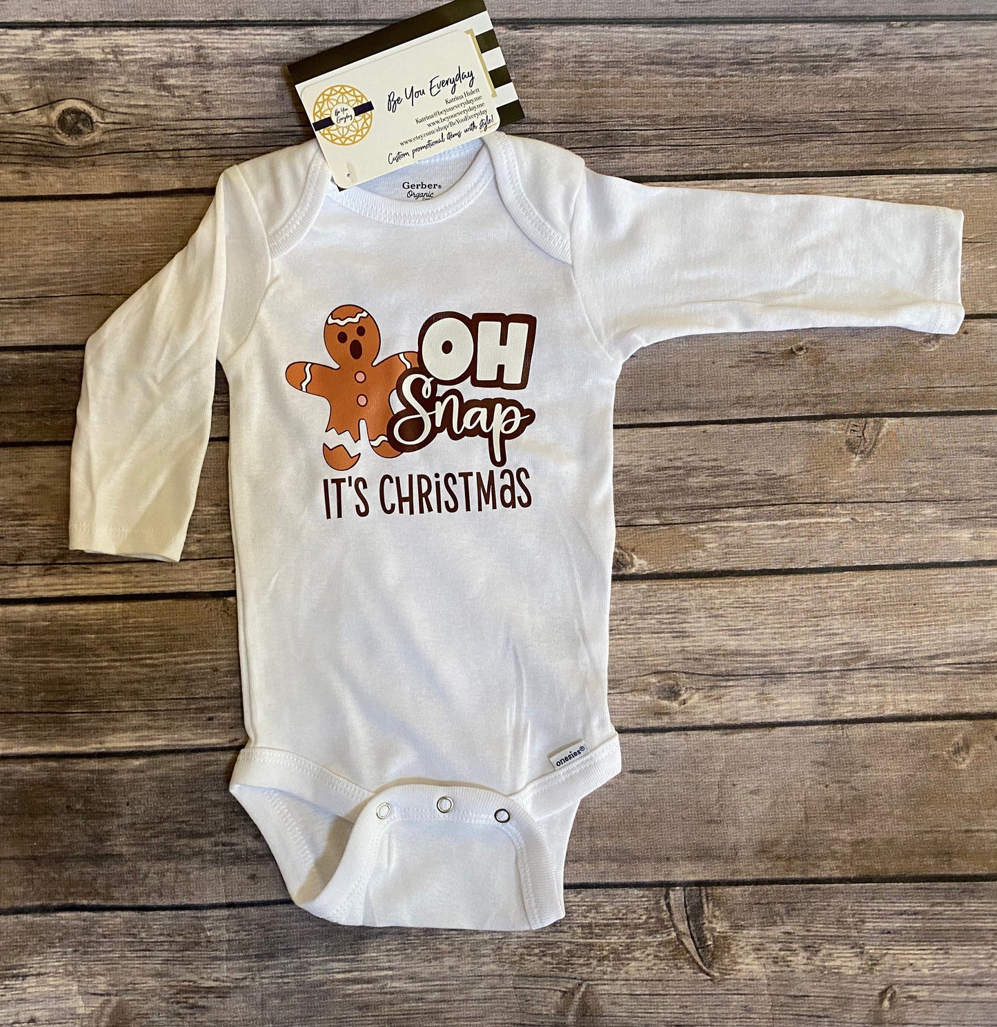 Oh Snap! Gingerbread Christmas Baby Bodysuit