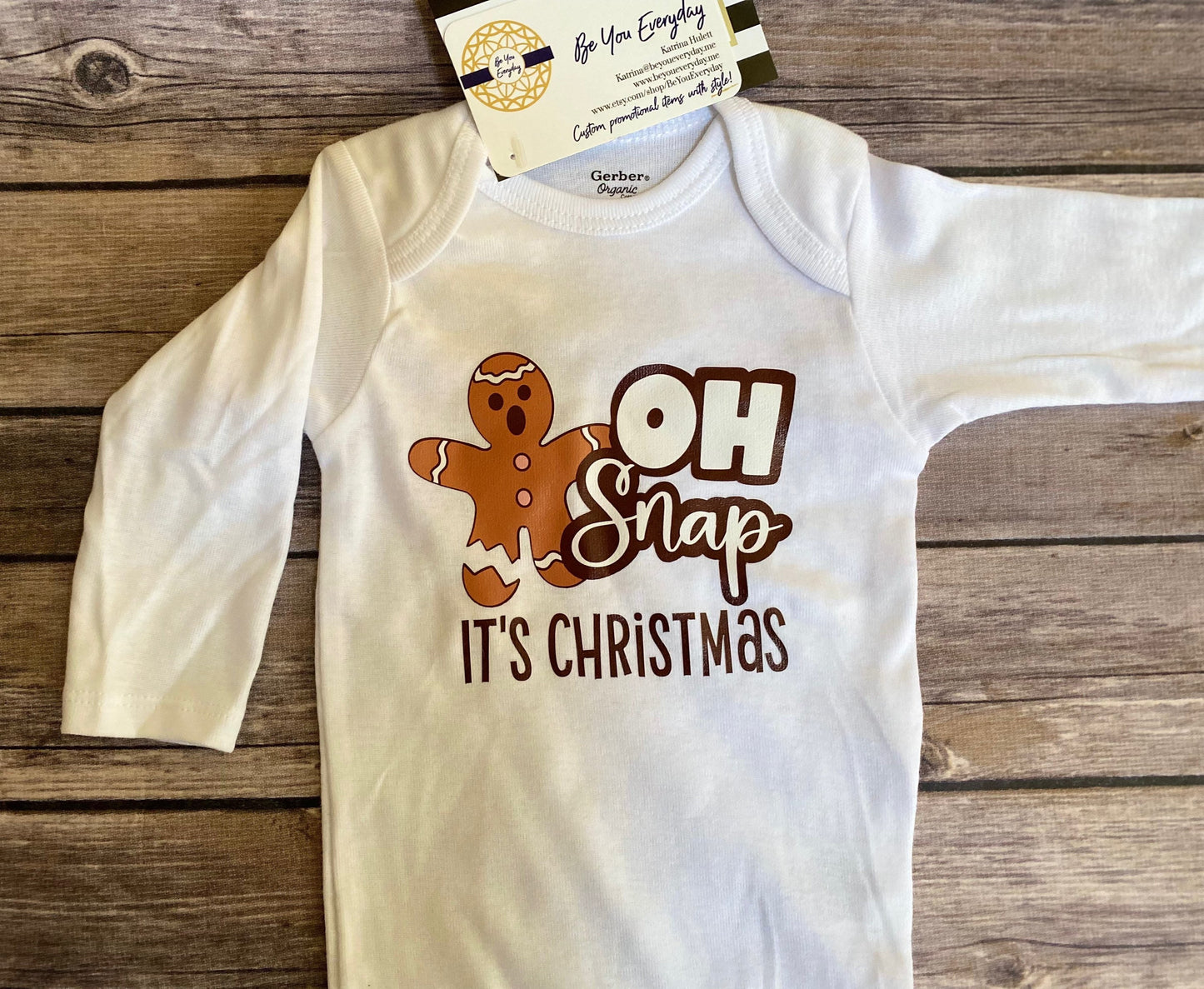 Oh Snap! Gingerbread Christmas Baby Bodysuit