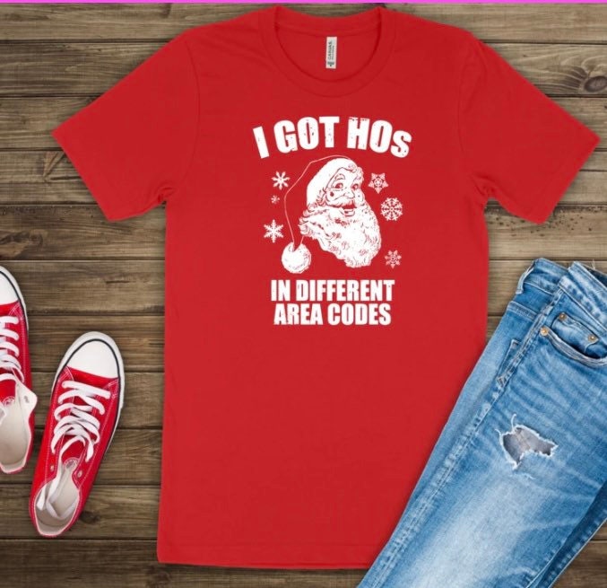ho's in different area codes, Christmas shirt, Santa Claus, holiday shirt, Santa Claus shirt, funny Santa shirt, funny Christmas shirt,Santa