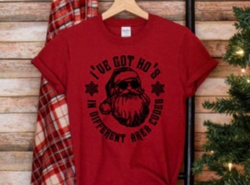 ho's in different area codes, Christmas shirt, Santa Claus, holiday shirt, Santa Claus shirt, funny Santa shirt, funny Christmas shirt,Santa