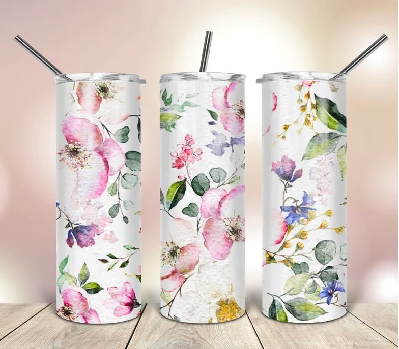 Floral Skinny Tumbler 20oz