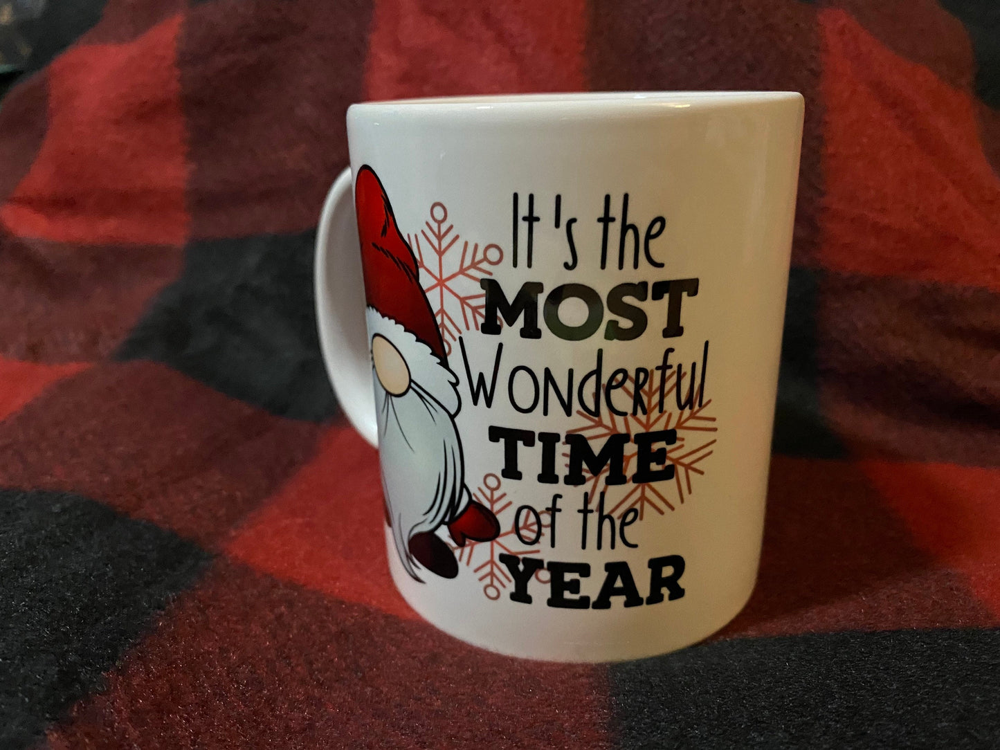 Gnome mug, Christmas gift, merry Christmas, Christmas present, coffee mug, coffee cup, gnome coffee cup, it’s the most wonderful time of the