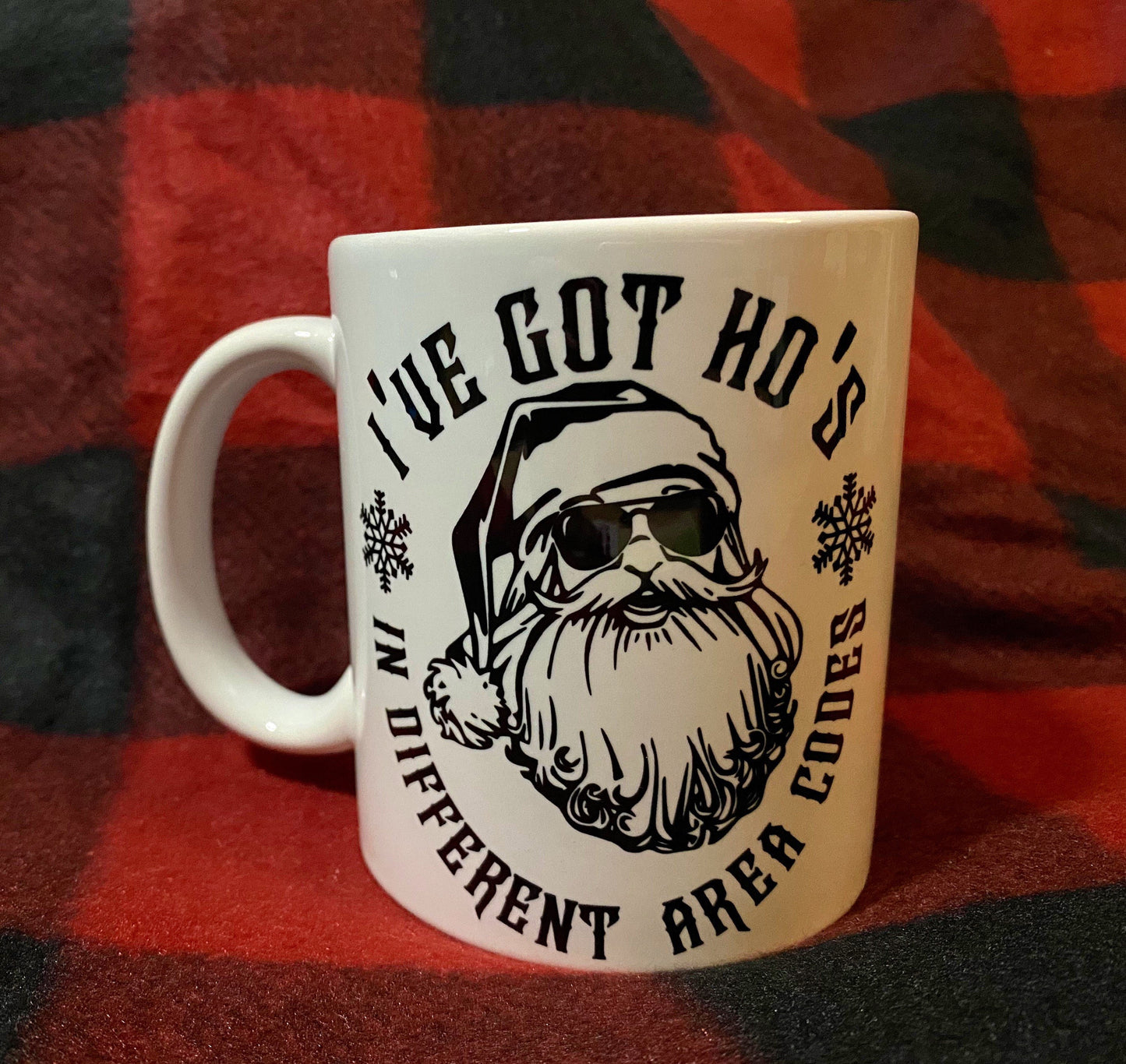 I’ve got ho’s in different area codes, mug, Christmas, Christmas gift, funny mug, Christmas mug, coffee mug, coffee cup, tea cup, Santa