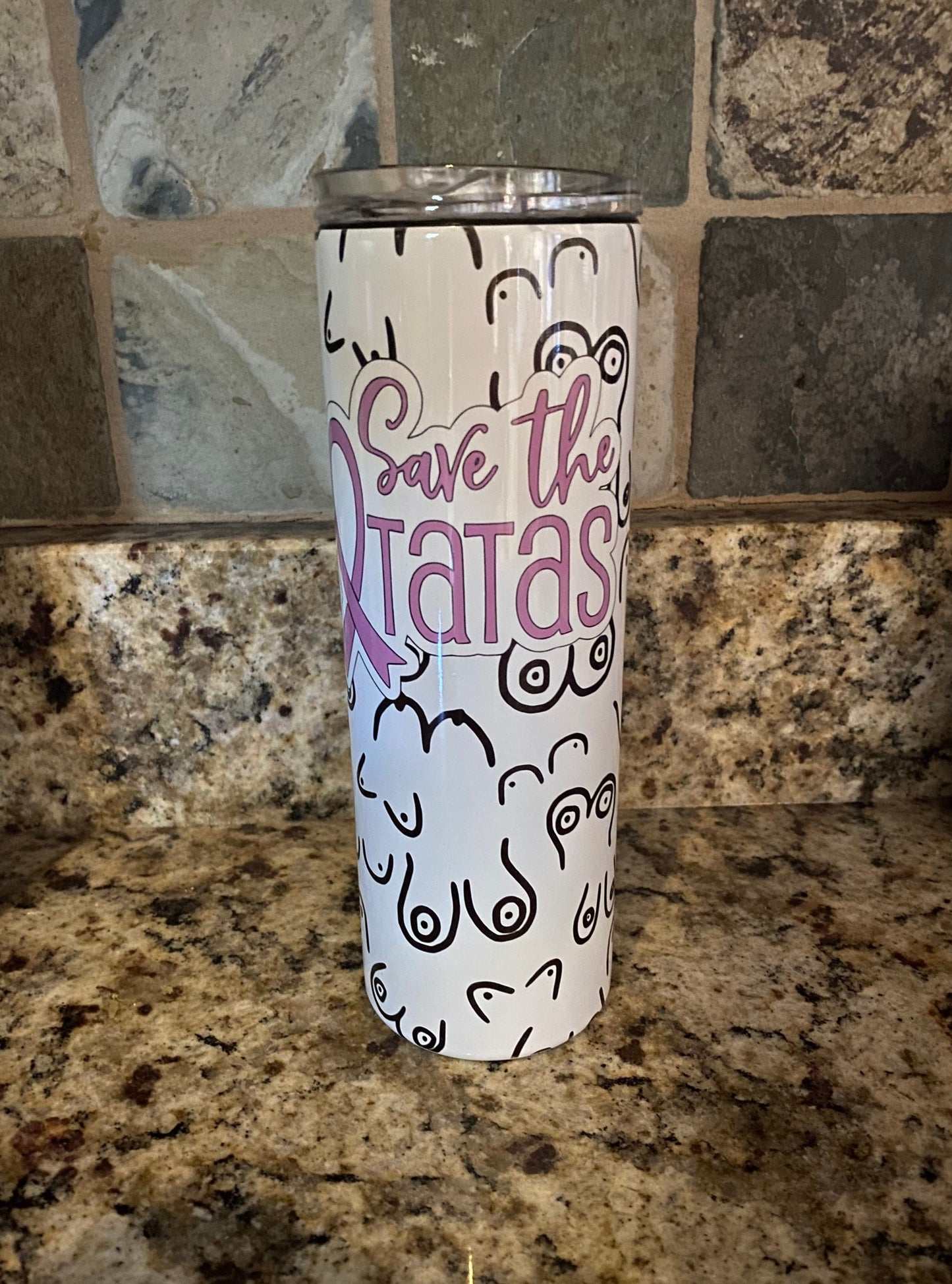 Save The Tatas 20oz Skinny Tumbler