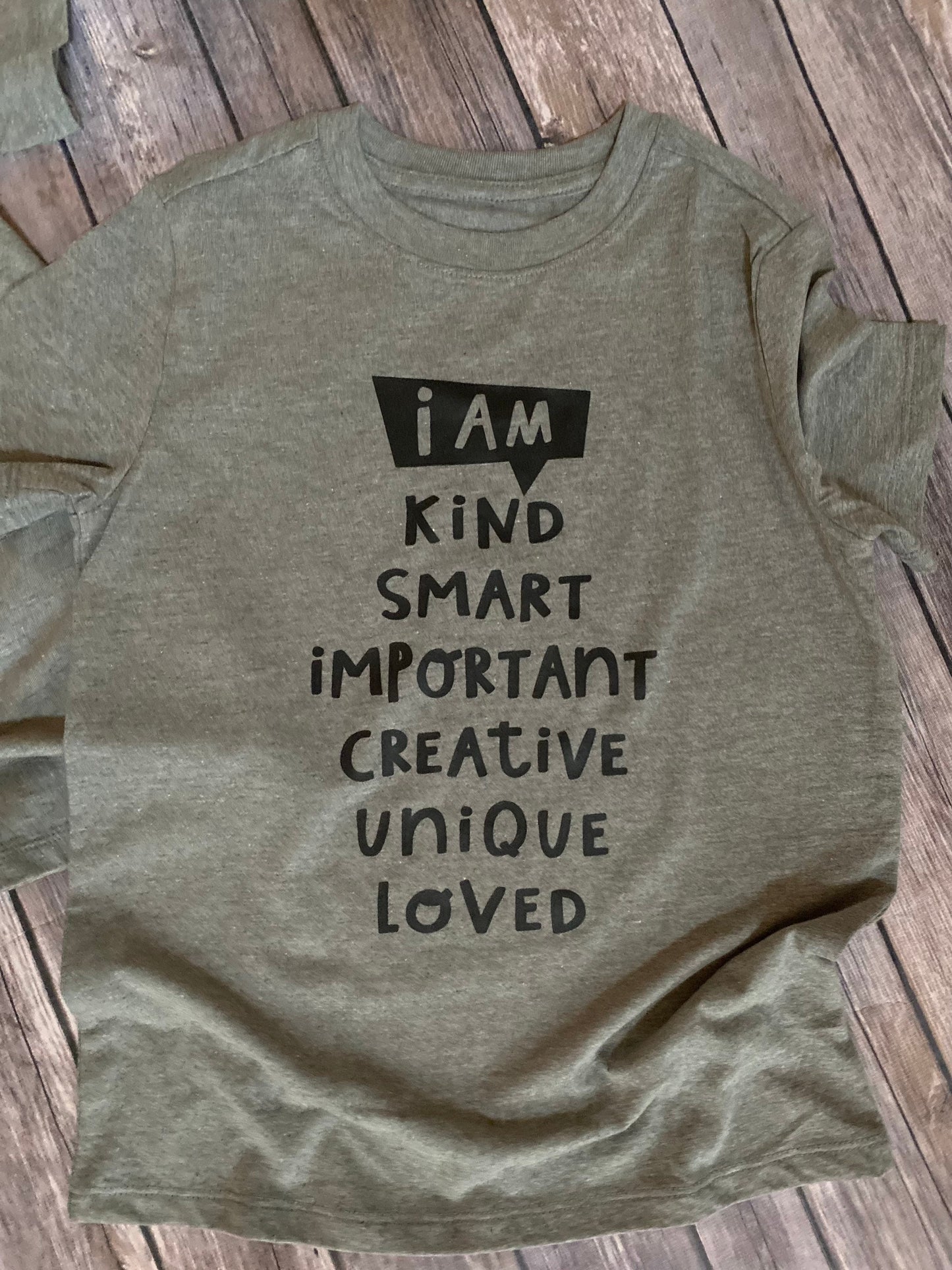 Positive kids shirt, I am kind, I am smart, motivational shirt, kids shirt, love is love, motivation shirt, kindness, love, acceptance
