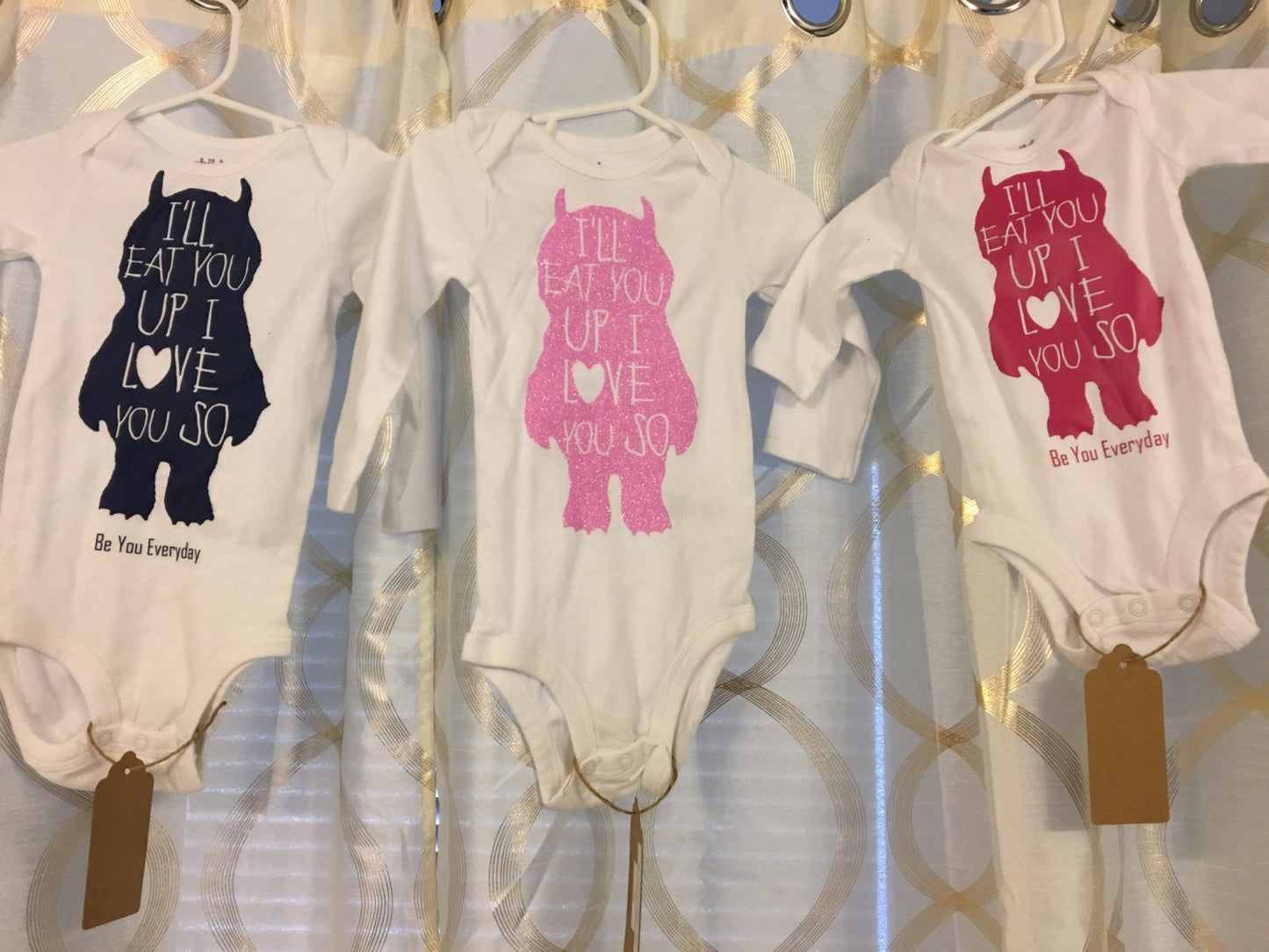 I'll eat you up I love you so, wild things, outfit, newborn, baby shower gift, cute Tshirt, monster top, garment, baby gift, baby romper,