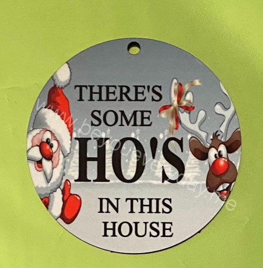 There’s some ho’s in this house, Christmas, Christmas ornaments, ornament, WAP, cardi B, Santa Claus, Christmas decor, Christmas tree