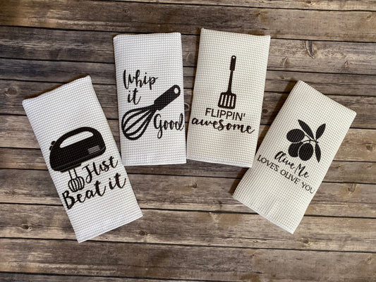 kitchen towels, Mother’s Day, funny towel, kitchen towel, dill with it, chop it like it's hot, witty towel, Mother’s Day gift, mom, grandma