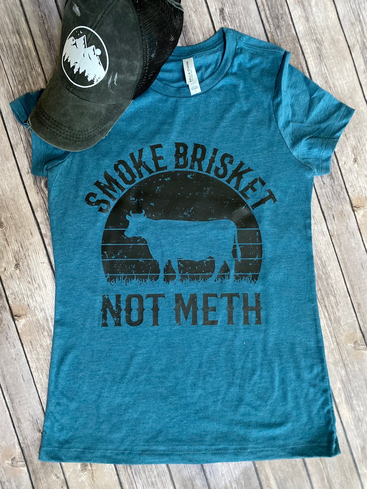 Smoke brisket not meth, funny t shirt, graphic tee, graphic t shirt, summer shirt, pun shirt, screen print