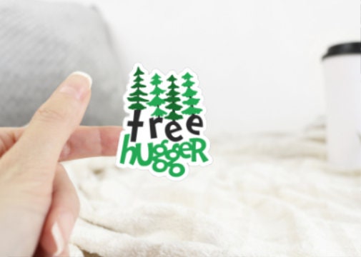 Water bottle sticker, tree hugger water bottle sticker, save the trees, sticker, tree sticker, save the forest
