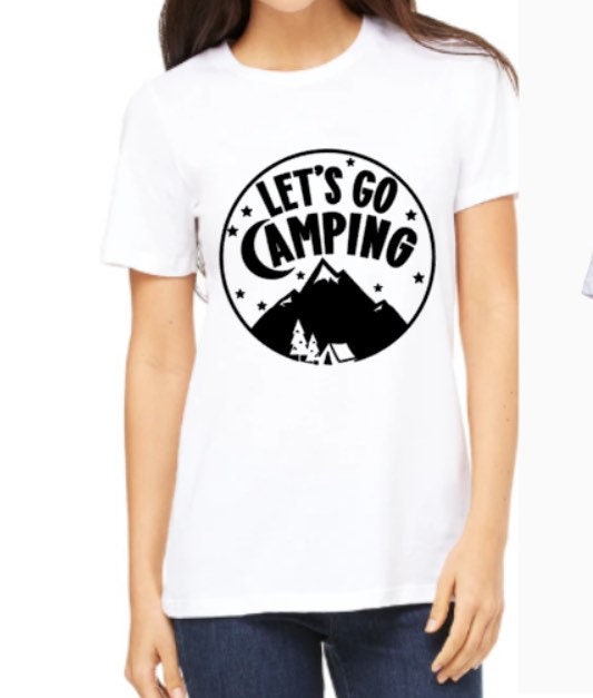 Let’s go camping t shirt, camping shirt, women’s camping shirt, men’s camping shirt, camping outside shirt, mountain shirt,