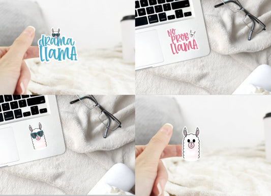 water bottle stickers, laptop stickers, waterproof stickers, llama stickers, llama decal, llama water bottle sticker, funny stickers