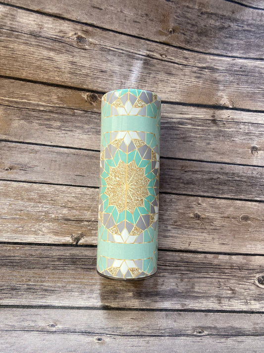 tumbler, 20oz skinny tumbler, mosaic, mosaic tumbler, beautiful tumbler, mom gift, best friend, thank you gift, new mom gift, green tumbler