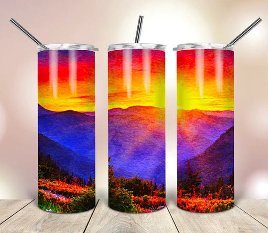Mountain Scene 20 oz Skinny Tumbler