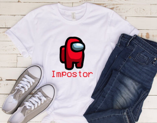 Imposter shirt, adult imposter, youth imposter shirt, imposter among us, among us, red among us, red imposter, birthday shirt, red among us,