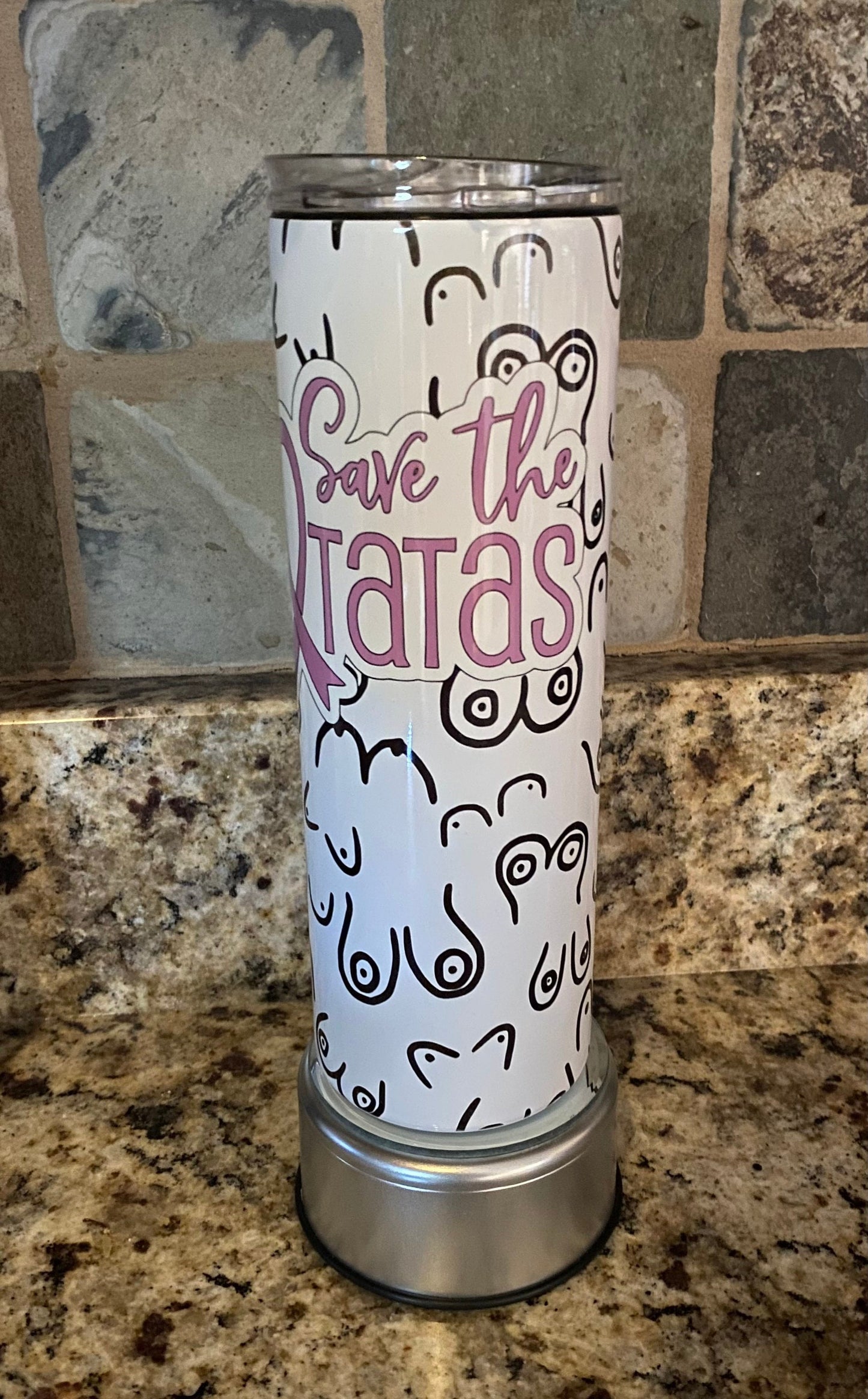 Save The Tatas 20oz Skinny Tumbler